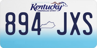 KY license plate 894JXS