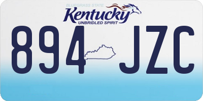 KY license plate 894JZC