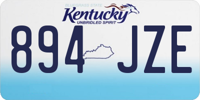 KY license plate 894JZE