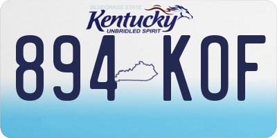 KY license plate 894KOF