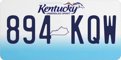 KY license plate 894KQW