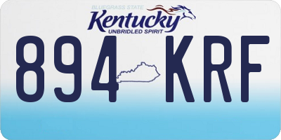 KY license plate 894KRF
