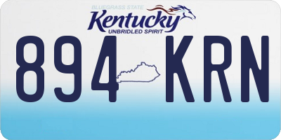 KY license plate 894KRN