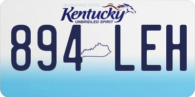 KY license plate 894LEH