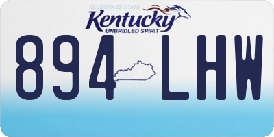 KY license plate 894LHW