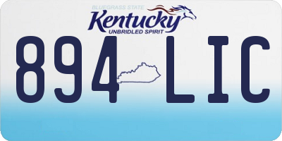 KY license plate 894LIC