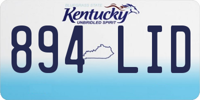 KY license plate 894LID
