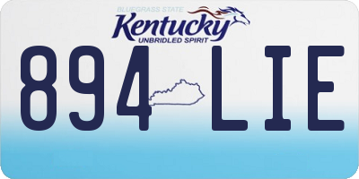 KY license plate 894LIE