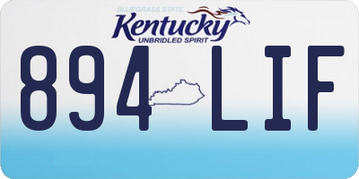 KY license plate 894LIF