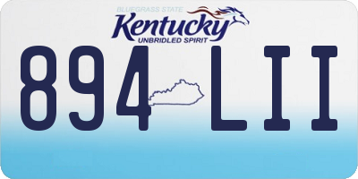 KY license plate 894LII