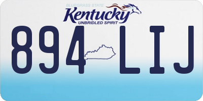 KY license plate 894LIJ
