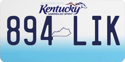 KY license plate 894LIK
