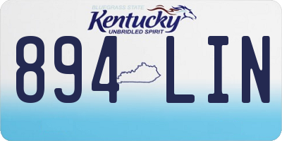 KY license plate 894LIN