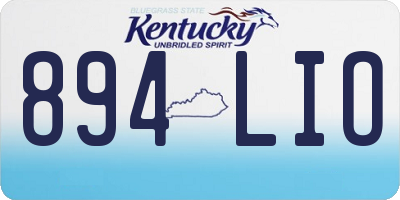 KY license plate 894LIO