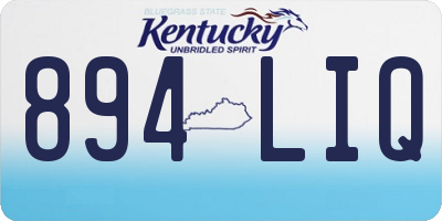 KY license plate 894LIQ