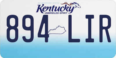KY license plate 894LIR