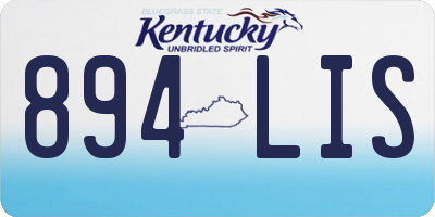 KY license plate 894LIS