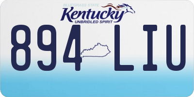 KY license plate 894LIU