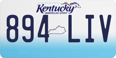 KY license plate 894LIV