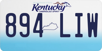 KY license plate 894LIW
