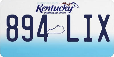 KY license plate 894LIX