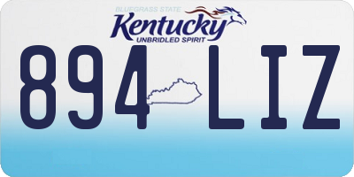 KY license plate 894LIZ