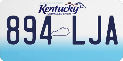 KY license plate 894LJA