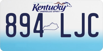 KY license plate 894LJC