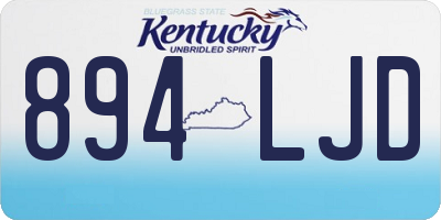 KY license plate 894LJD