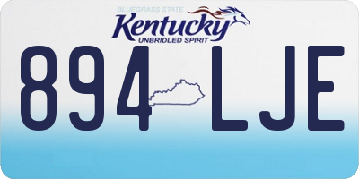 KY license plate 894LJE