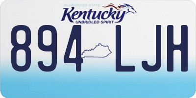 KY license plate 894LJH