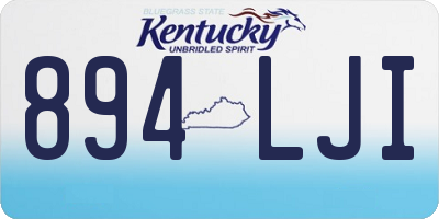 KY license plate 894LJI