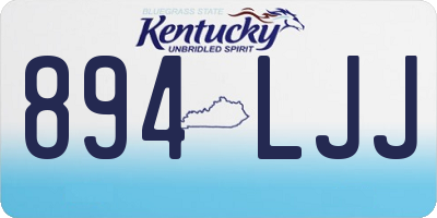 KY license plate 894LJJ