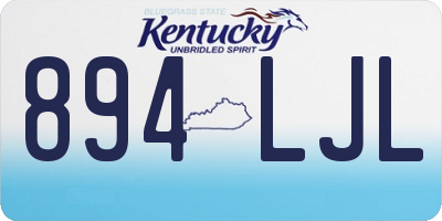KY license plate 894LJL
