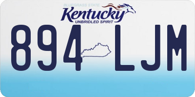 KY license plate 894LJM