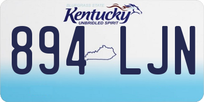 KY license plate 894LJN