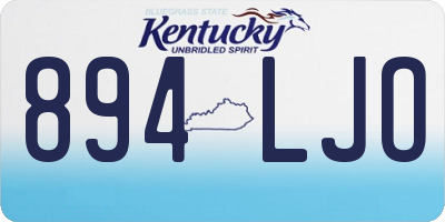KY license plate 894LJO