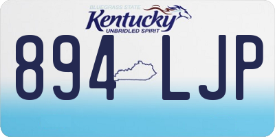 KY license plate 894LJP