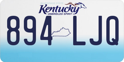 KY license plate 894LJQ