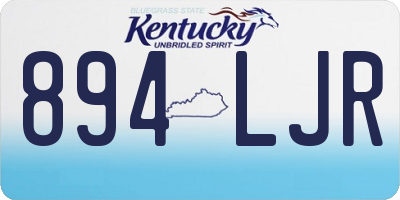 KY license plate 894LJR