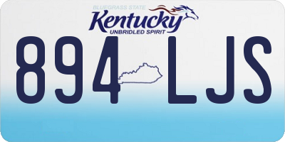 KY license plate 894LJS