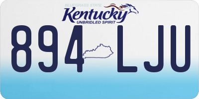 KY license plate 894LJU