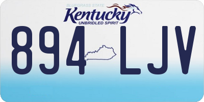 KY license plate 894LJV