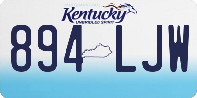 KY license plate 894LJW