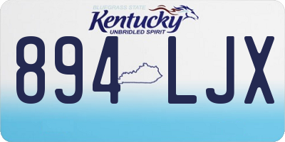 KY license plate 894LJX