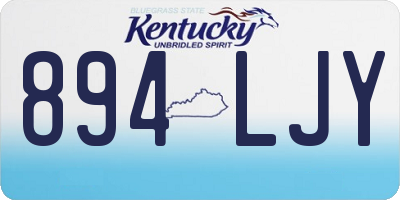 KY license plate 894LJY