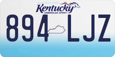 KY license plate 894LJZ
