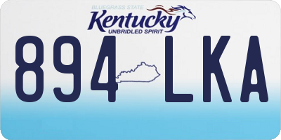 KY license plate 894LKA