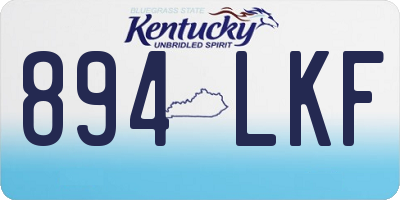 KY license plate 894LKF