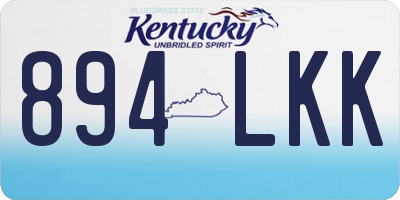 KY license plate 894LKK